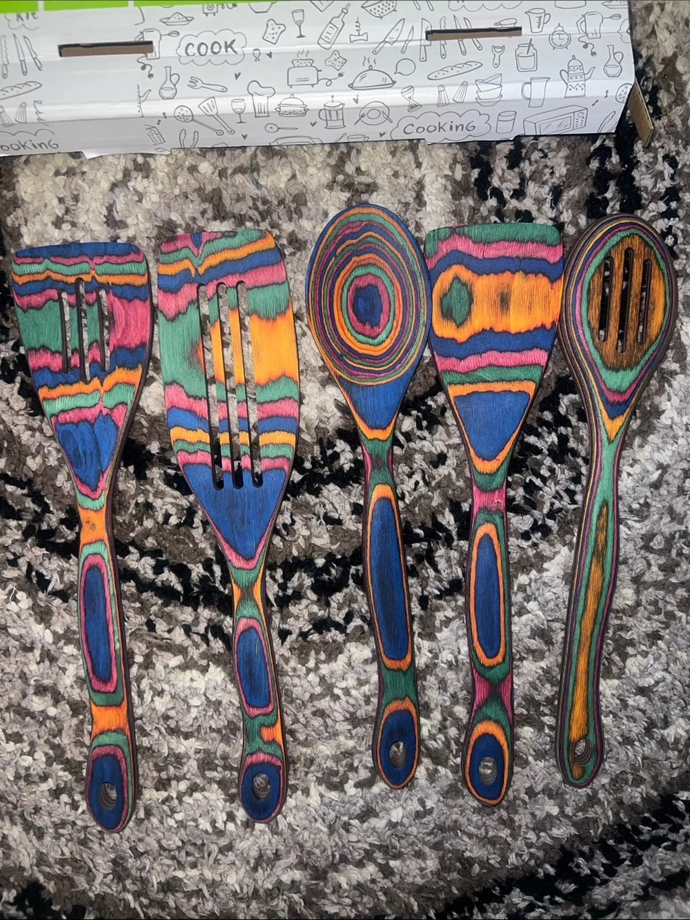 Pakka Wood Multicolor 5-Piece Utensil Set